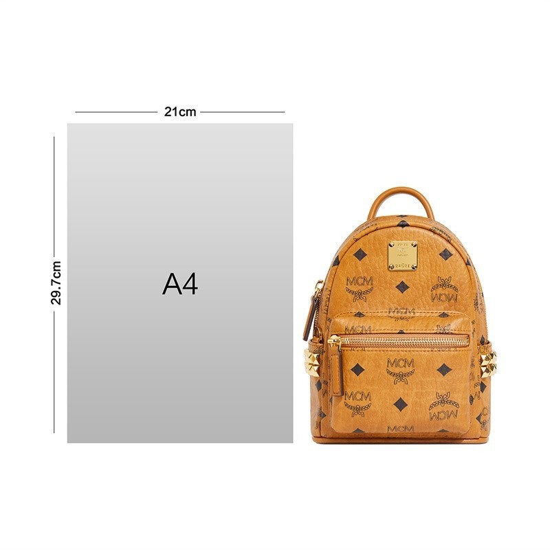 商品[国内直发] MCM|MCM 女士Stark Visetos系列超迷你款黑色经典LOGO印花人造革双肩背包 MMKAAVE13CO001,价格¥4647,第12张图片详细描述