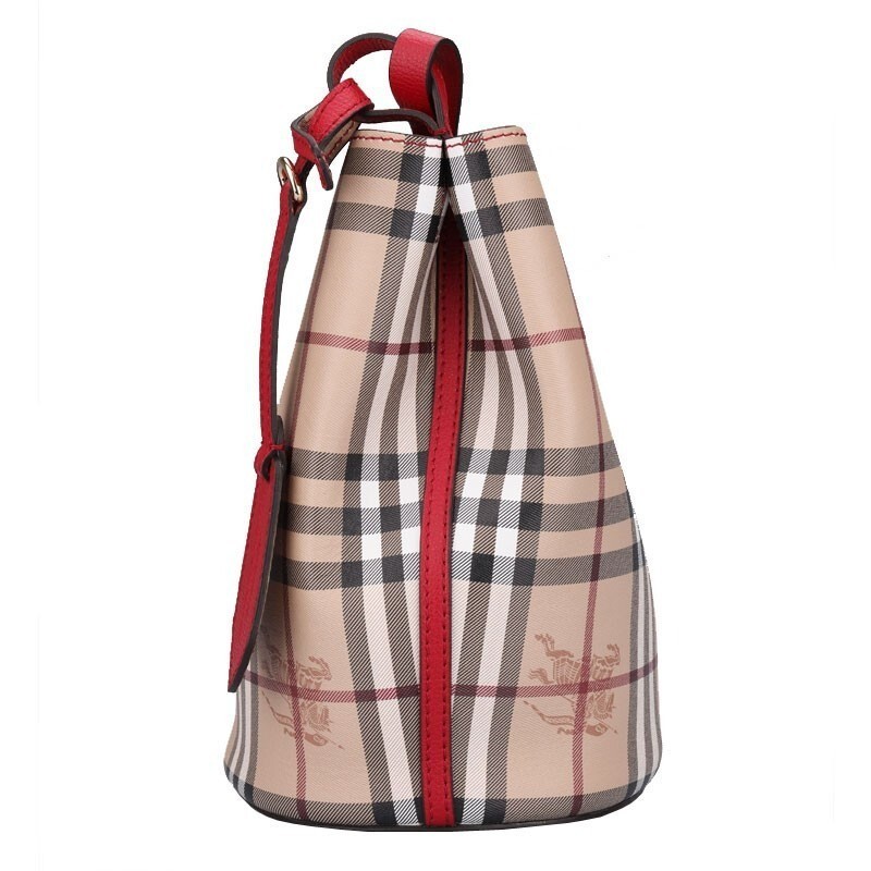 商品Burberry|【现货】博柏利经典格纹单肩包斜挎水桶包 两色可选,价格¥4435,第2张图片详细描述