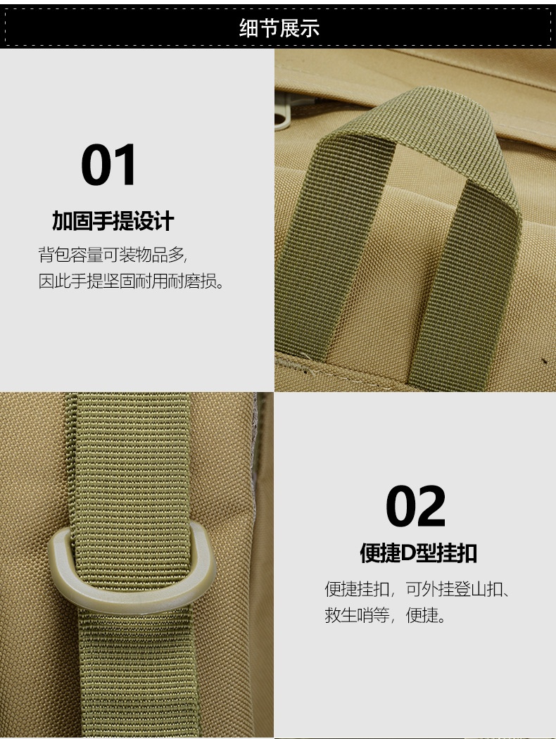 商品[国内直发] GLENVINTEN|格岚云顿英国品牌减压大容量徒步运动迷彩战术双肩背包男款户外登山包,价格¥441,第13张图片详细描述