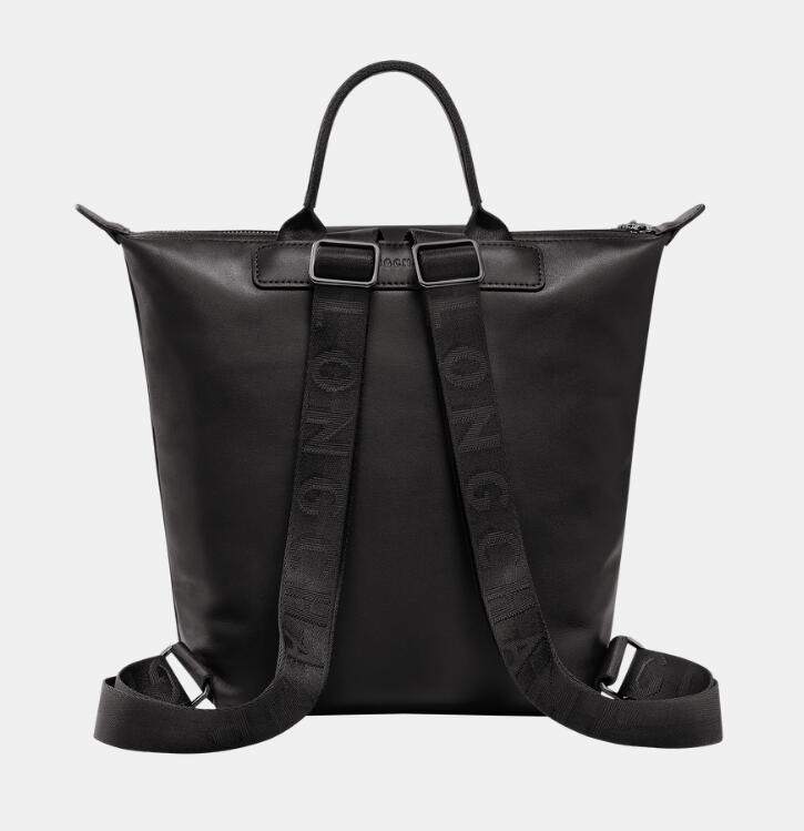 商品[国内直发] Longchamp|珑骧 Le Pliage Le Pliage 28 按扣拉链升合牛皮革书包背包双肩包小号女款黑色蓝色灰色,价格¥4463,第11张图片详细描述