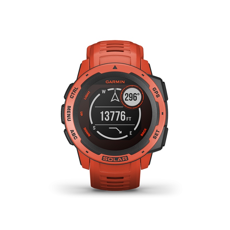 商品Garmin|GARMIN 男士红色树脂表盘石英机芯硅胶表带太阳能智能手表45MM,价格¥2555,第2张图片详细描述