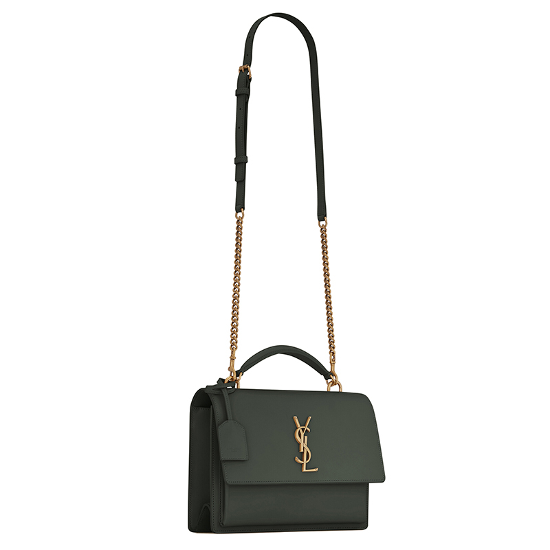 商品Yves Saint Laurent|SAINT LAURENT PARIS/圣罗兰 YSL 早春新款SUNSET系列 女士中号深绿色滑面皮革夕阳手提斜挎单肩包634723D420W3045,价格¥16059,第7张图片详细描述