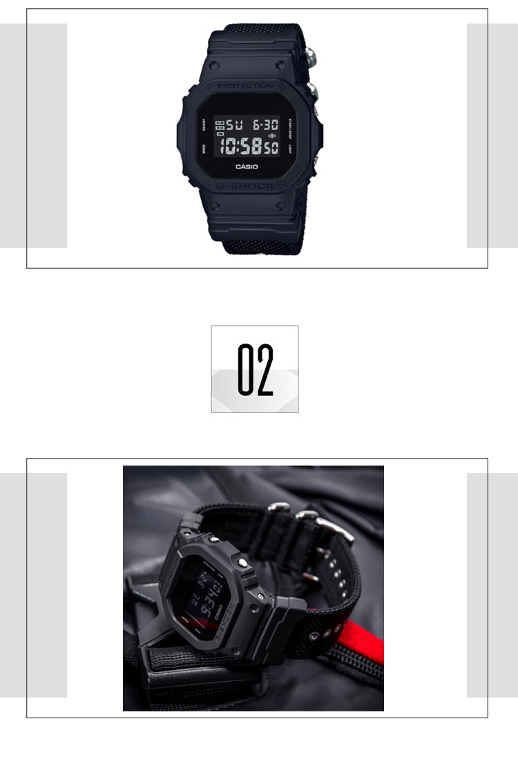 商品[国内直发] Casio|卡西欧（CASIO）手表 G-SHOCK系列 防水抗震抗磁电子经典小方块手表 DW-5600BBN-1-黑色-DW-5600BBN-1,价格¥741,第3张图片详细描述