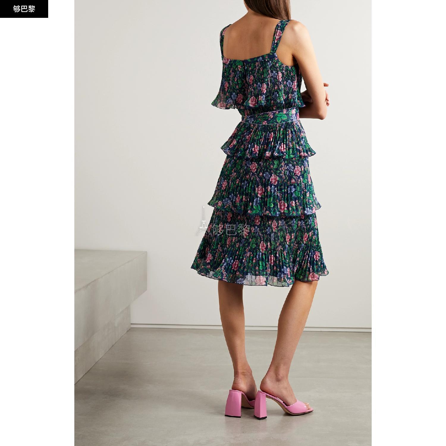 商品Diane von Furstenberg|【特惠5.0折】包邮包税【预售7天发货】 DIANE VON FURSTENBERG 23秋冬 女士 连衣裙 Loupette 分层式印花细褶薄纱中长连衣裙 1647597303285531 DVFDS1R039VFPNV ,价格¥3617,第6张图片详细描述