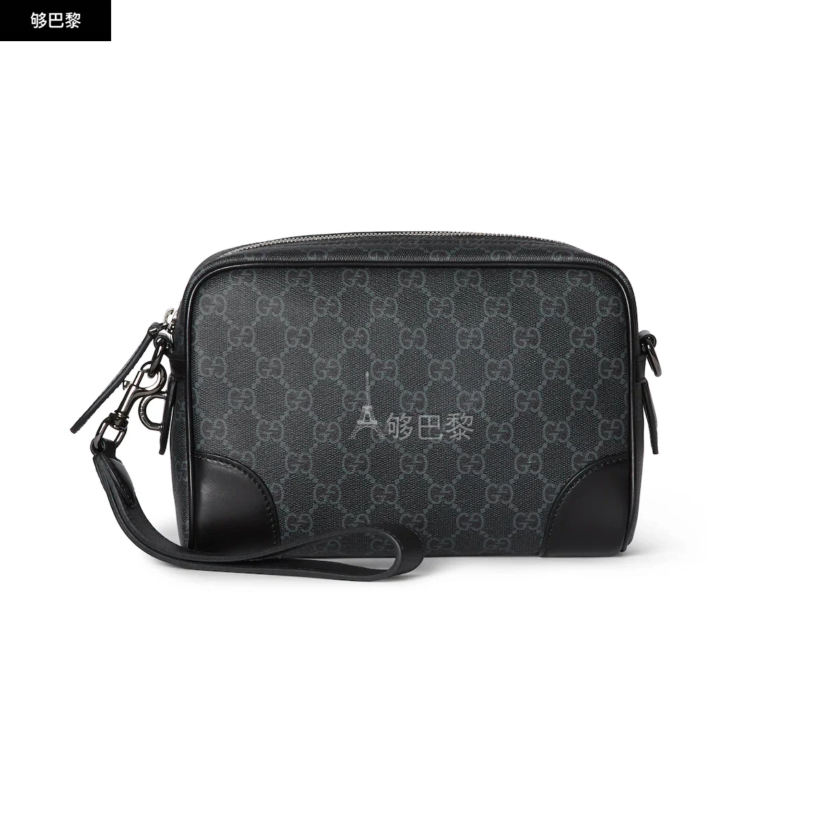 商品Gucci|【预售】 古驰 24秋冬 男士 单肩包 GG EMBLEM系列小号斜挎包 821155 FAED4 1000,价格¥14906,第3张图片详细描述