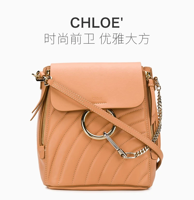 商品[国内直发] Chloé|Chloe' 蔻依 粉色真皮女士双肩包 C18US233-A04-266,价格¥10789,第1张图片详细描述