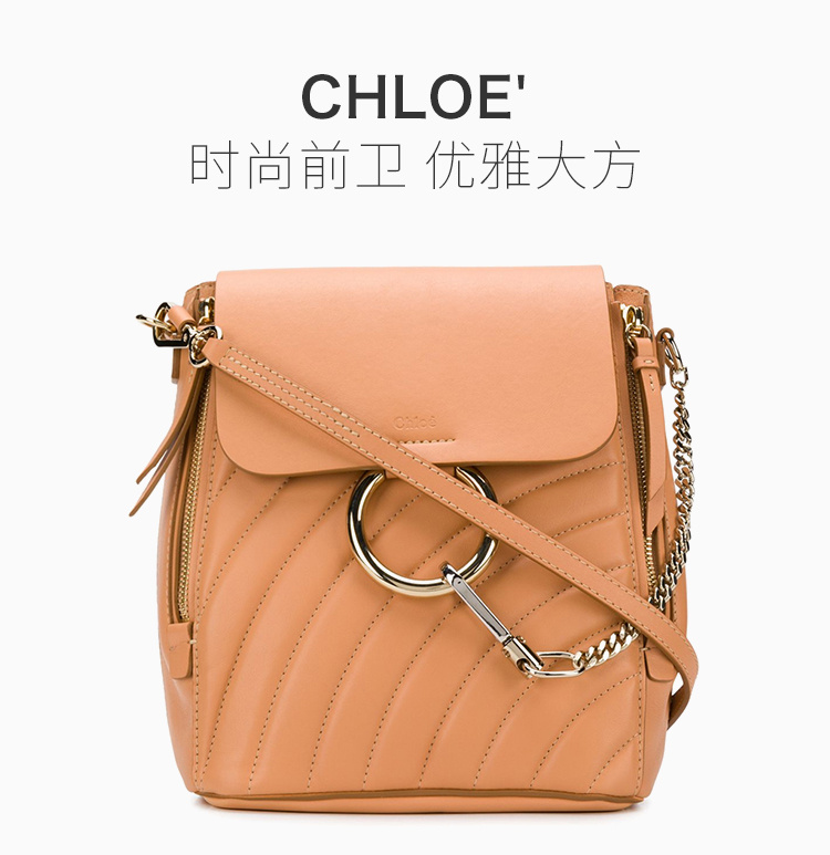 商品[国内直发] Chloé|Chloe' 蔻依 粉色真皮女士双肩包 C18US233-A04-266,价格¥7374,第1张图片详细描述