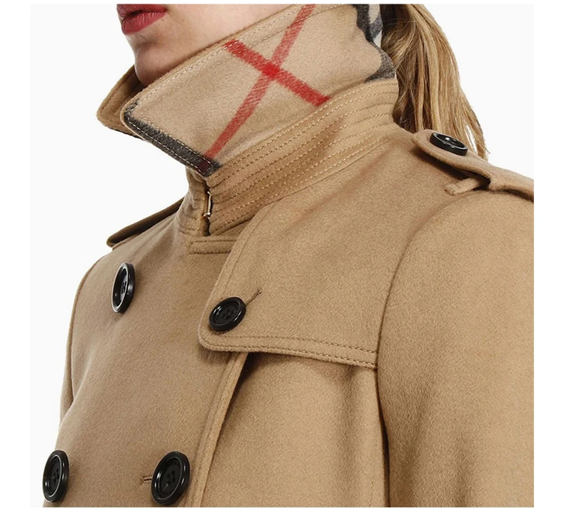 商品[国内直发] Burberry|BURBERRY 女士肯辛顿羊毛羊绒风衣 4019202,价格¥8684,第8张图片详细描述