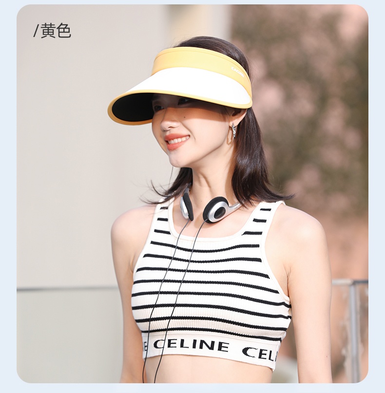 商品[国内直发] CACUSS|cacuss空顶帽阔形防晒帽子女夏季户外遮阳防紫外线骑行沙滩太阳帽,价格¥88,第15张图片详细描述