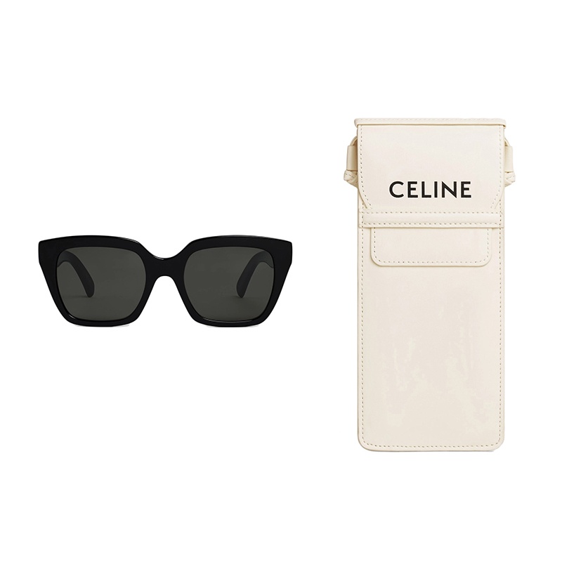 商品Celine|【现货速发】CELINE赛琳 MONOCHROMS 03醋酸酯太阳眼镜 黑色（附赠斜跨眼镜包）,价格¥1600,第2张图片详细描述