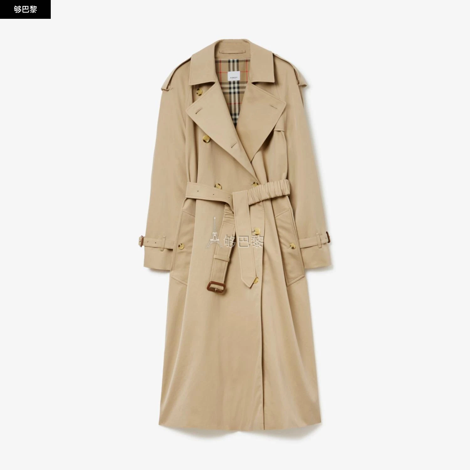 商品Burberry|【预售】 巴宝莉 24秋冬 女士 风衣 长款嘎巴甸 Trench 风衣 80726781,价格¥17469,第2张图片详细描述