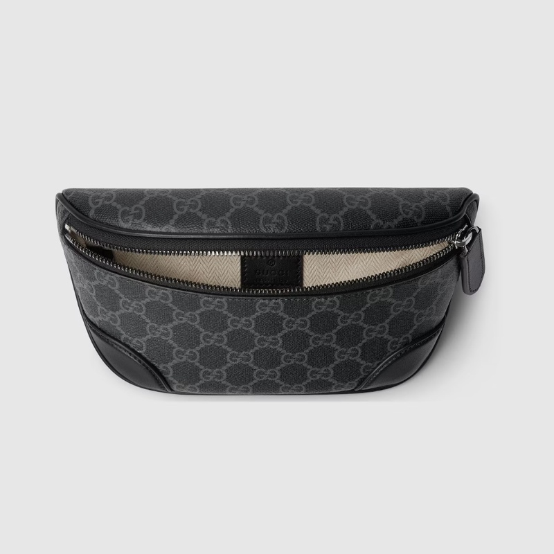 商品Gucci|古驰男士黑色皮革Emblem小号腰包 821165FAED91000,价格¥9388,第14张图片详细描述