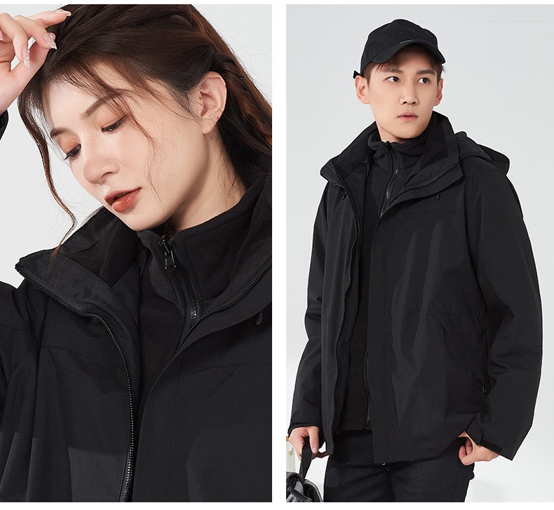 商品[国内直发] GLENVINTEN|2023新款户外冲锋衣三合一单层春夏两件套男女同款软壳防风登山服套装,价格¥370,第23张图片详细描述