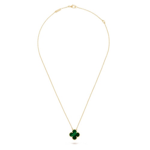 �商品Van Cleef & Arpels| Van Cleef & Arpels/梵克雅宝 Vintage Alhambra 女士绿色四叶草孔雀石金链项链 VCARO9VA00,价格¥25236,第4张图片详细描述