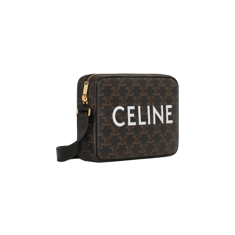 商品Celine|【包税】CELINE/赛琳 经典款 男士凯旋帆布徽标印花小牛皮中号邮差包斜挎包194502CIM.38NO,价格¥8027,第2张图片详细描述