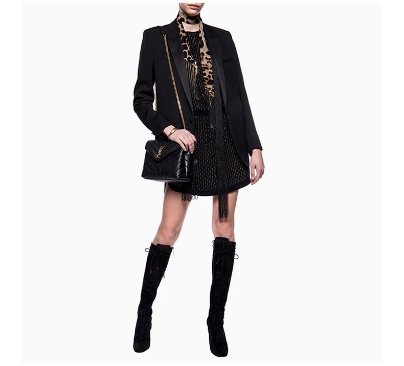 商品[国内直发] Yves Saint Laurent|YSL 圣罗兰 女士黑色连衣裙 607244-Y4A12-1055,价格¥9306,第7张图片详细描述