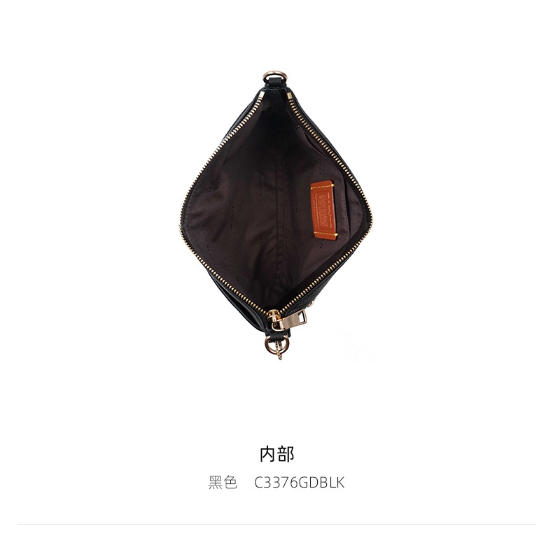 商品Coach|COACH 款女士皮质单肩斜挎包 C3376GDBLK 送女友,价格¥1453,第6张图片详细描述