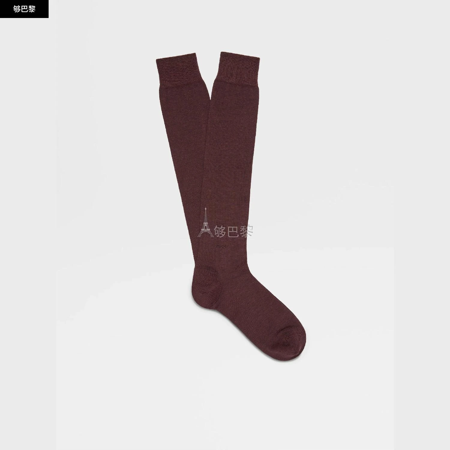 商品Zegna|包邮包税【预售7天发货】 ZEGNA杰尼亚 23秋冬 男士 袜子 BURGUNDY LYOCELL BLEND EVERYDAY TRIPLE X MID CALF SOCKS N5V40-573-602,价格¥557,第3张图片详细描述