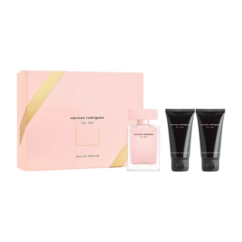 商品Narciso Rodriguez|纳茜素「for her」她的同名粉瓶女士香水套装 浓香水50ml+沐浴露50ml+身体乳50ml,价格¥583,第2张图片详细描述