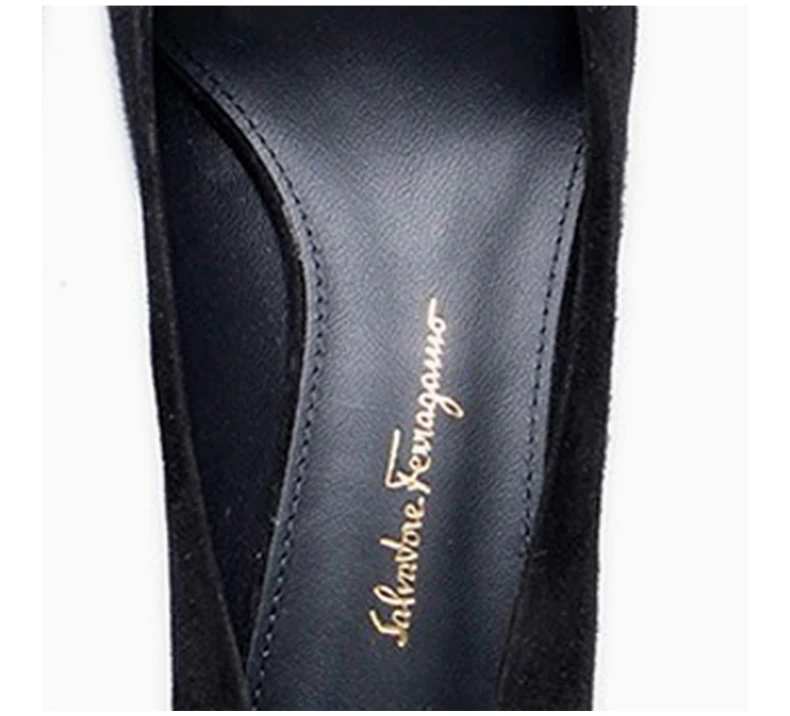商品Salvatore Ferragamo|SALVATORE FERRAGAMO 女士黑色牛皮奢侈品高跟鞋 0715154,价格¥2725,第8张图片详细描述