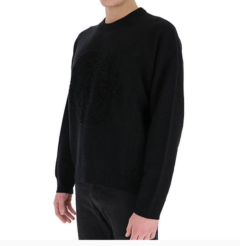 商品Versace|VERSACE 范思哲 男士黑色羊毛针织衫/毛衣 A87561-A236510-A1008,价格¥2888,第4张图片详细描述