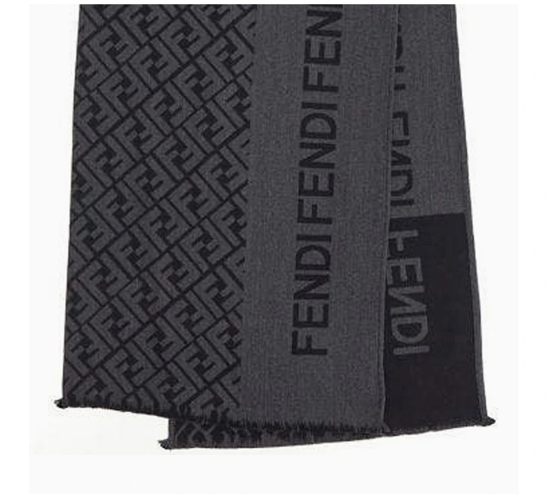 商品Fendi|FENDI 黑色男士围巾 FXS124-AIKN-F0QA1,价格¥2268,第5张图片详细描述