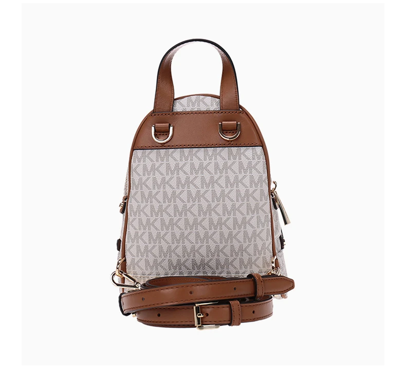 商品[国内直发] Michael Kors|Michael Kors 迈克高仕 RHEA ZIP系列�香草色字母图案PVC女士小号手提双肩包 30S7GEZB1V-VANILLA,价格¥1358,第6张图片详细描述