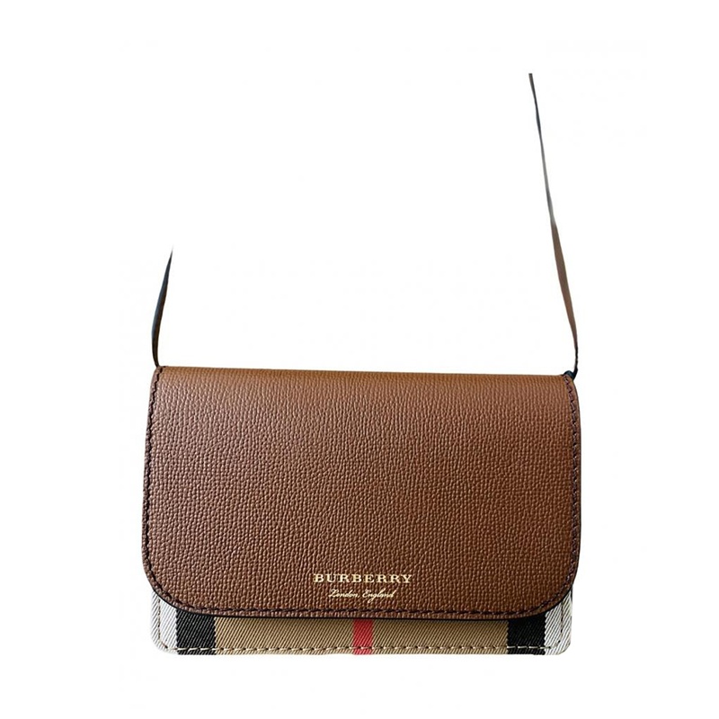 商品Burberry|BURBERRY/博柏利 现货24年新款 女士棕褐色皮革格子图案斜挎包80628091,价格¥3043,第7张图片详细描述