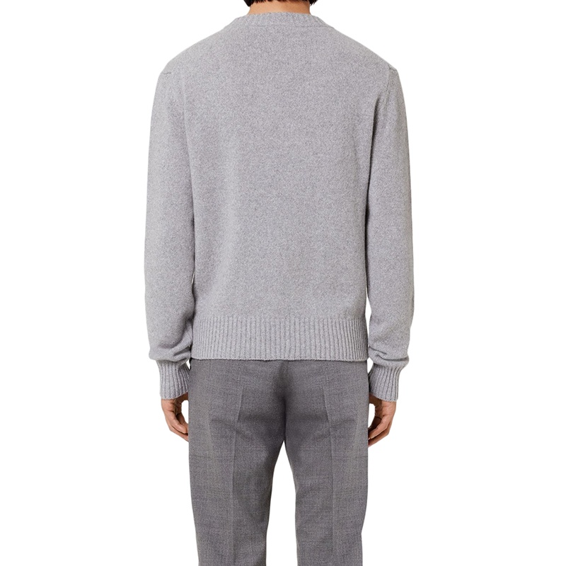 商品AMI|AMI PARIS Ami De Cœur系列 男士灰色羊绒圆领长袖毛衣,价格¥3178,第4张图片详细描述