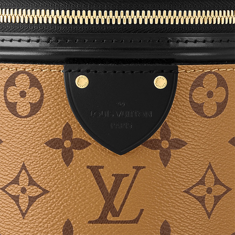 商品Louis Vuitton|【预售十天】路易威登 女士驼色帆布老花/小牛皮饰边金色五金拉链开合可拆卸可调节肩带圆桶包,价格¥20527,第7张图片详细描述