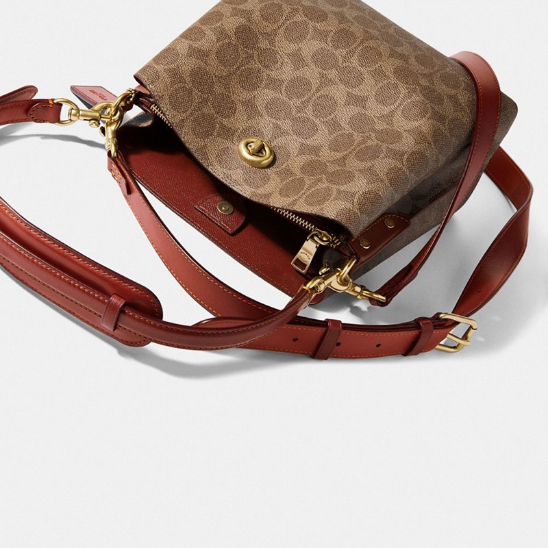 商品Coach|蔻驰女士单肩斜挎包桶包老花包（香港仓发货）,价格¥1989,第8张图片详细描述