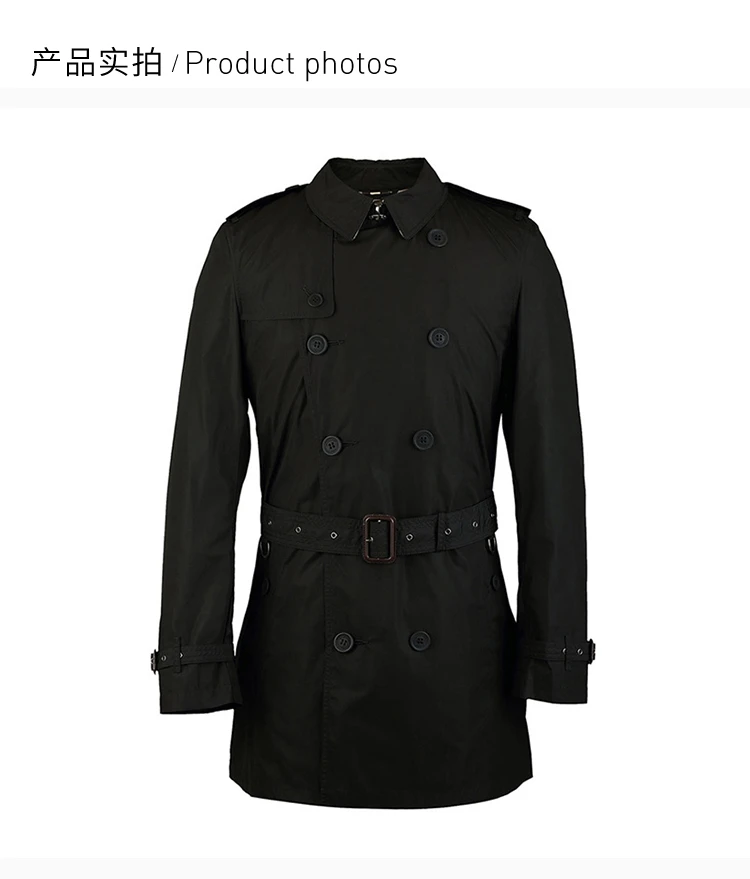 商品Burberry|Burberry 博柏利 男士黑色简约棉风衣 3873049,价格¥4467,第9张图片详细描述