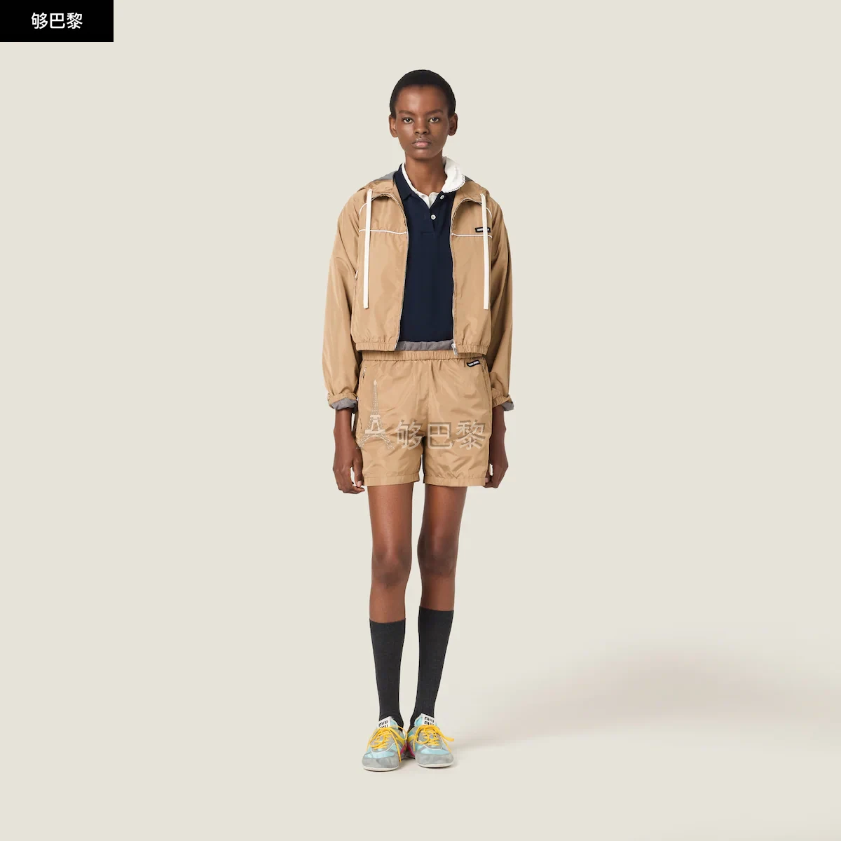 商品Miu Miu|【预售】 缪缪 25春夏 女士 夹克 Blouson en soie technique ML1299_163N_F0A68_S_OOO ,价格¥20992,第4张图片详细描述