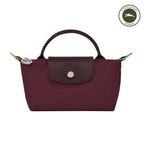 商品Longchamp|【SAvenue】LONGCHAMP 珑骧 帆布拼牛皮饺子包手提包 mini款 女款 深红色拼棕色(提示：保税仓货品一人不可超过5单)3597922209708（34175919009-22F）,价格¥439,第1张图片详细描述