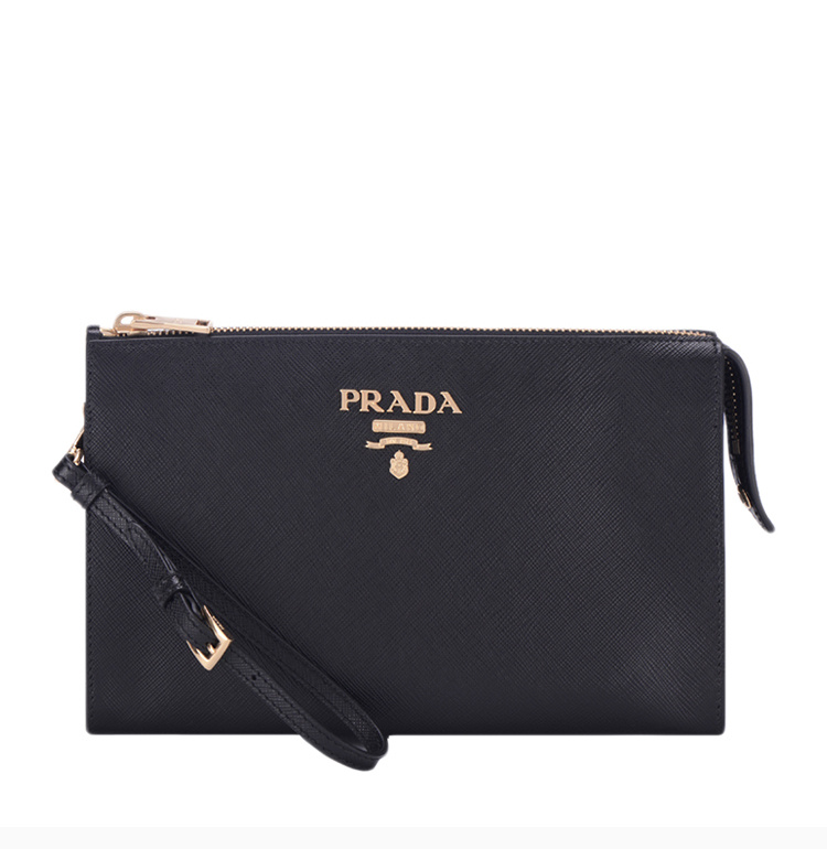 商品Prada|Prada 普拉达 男士黑色牛皮手拿包 1NE007-PN9-F0002,价格¥4131,第6张图片详细描述