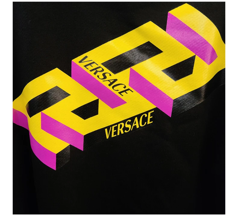 商品Versace|VERSACE 女士黑色霓虹标志图案运动衫 10021731-A01174-1B000,价格¥3624,第8张图片详细描述