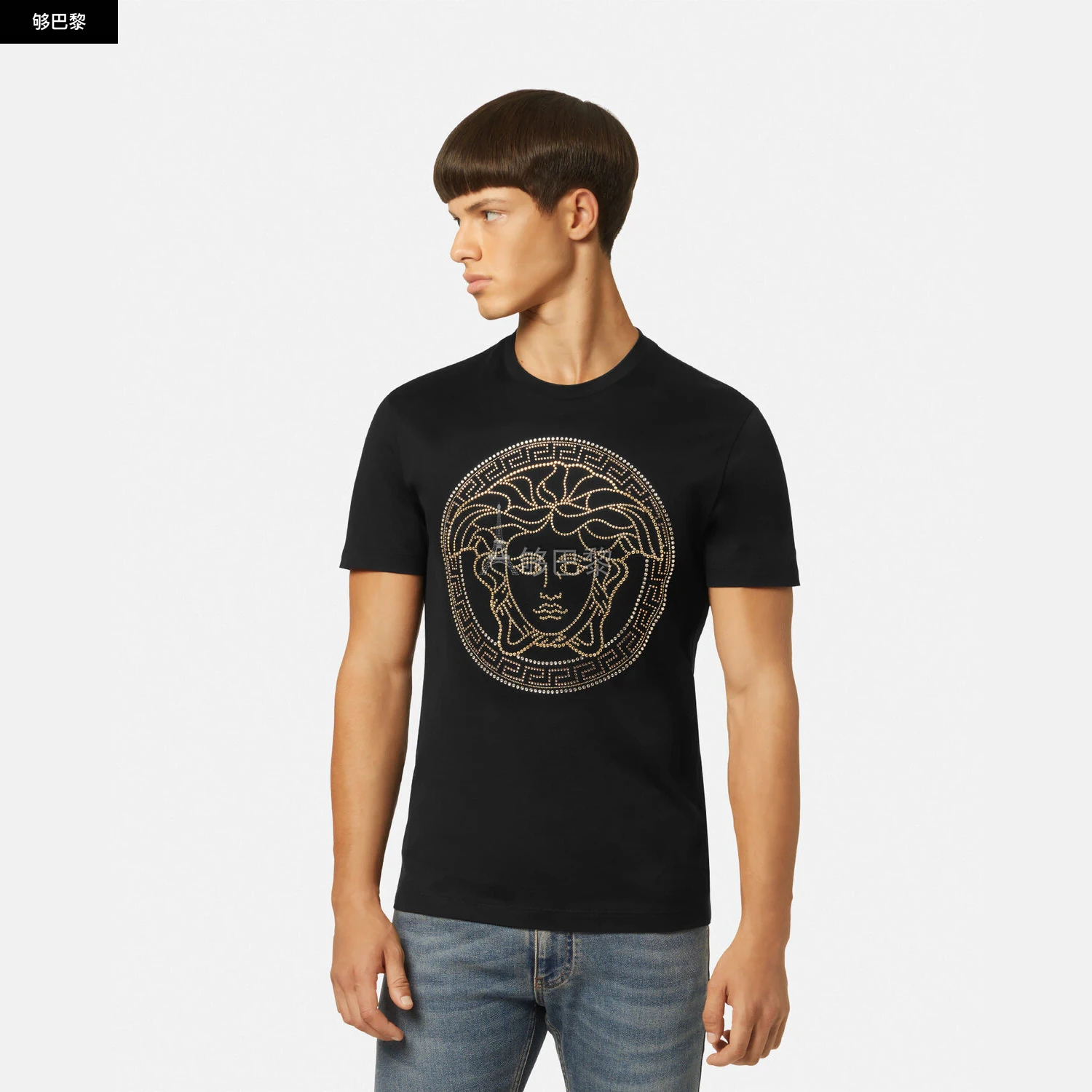 商品Versace|【预售】 范思哲 25春夏 男士 短袖T恤 水晶 Medusa T 恤 1013944-1A08491_1B000 ,价格¥6255,第5张图片详细描述