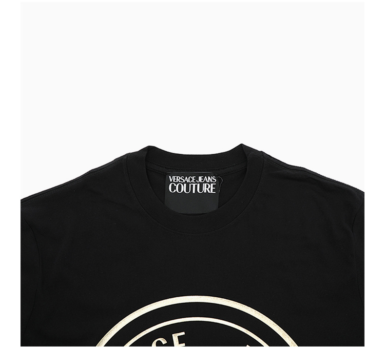 商品[国内直发] Versace|VERSACE JEANS 男黑色短袖T恤 72GAHT03-CJ00T-G89,价格¥593,第7张图片详细描述