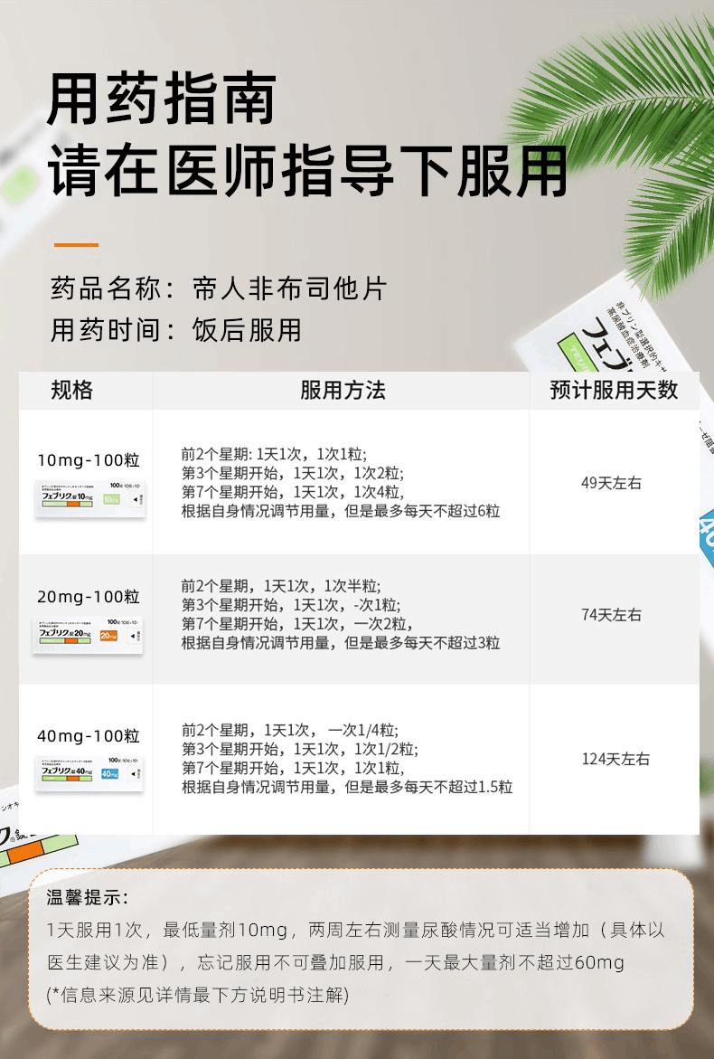 商品Hisamitsu|日本帝人非布司他片,价格¥483,第4张图片详细描述