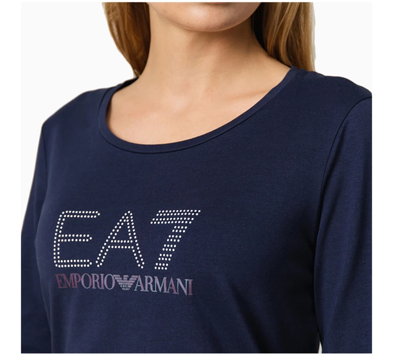 商品Emporio Armani|EMPORIO ARMANI 深蓝色女士T恤 6GTT61-J29Z-1554,价格¥463,第7张图片详细描述