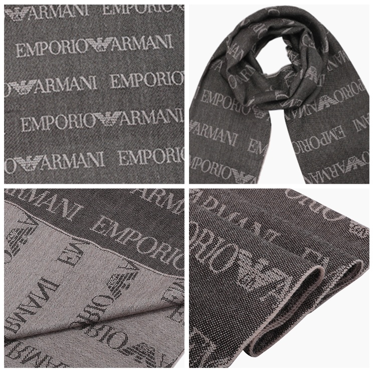 商品Emporio Armani|Emporio Armani 经典字母LOGO 男士围巾棕色 625053 CC786 00152,价格¥585,第5张图片详细描述