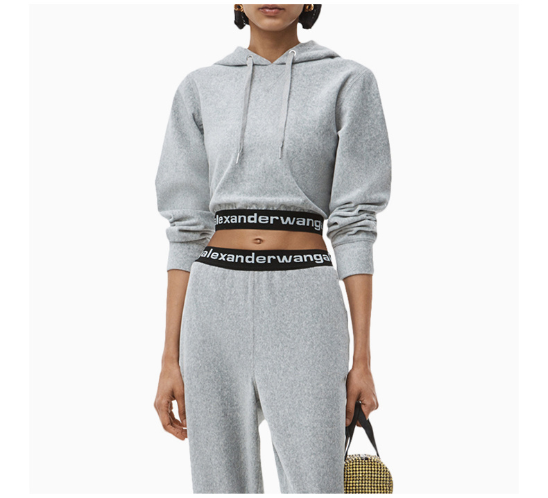 商品Alexander Wang|ALEXANDER WANG 灰色女士卫衣/帽衫 4CC1211197-030,价格¥1694,第5张图片详细描述