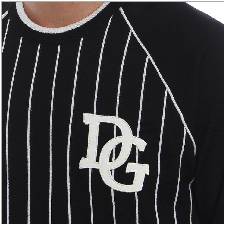 商品Dolce & Gabbana|Dolce&Gabbana 杜嘉班纳 男士黑白条纹羊毛毛衣 GX274Z-JAVEE-S9000,价格¥2993,第9张图片详细描述