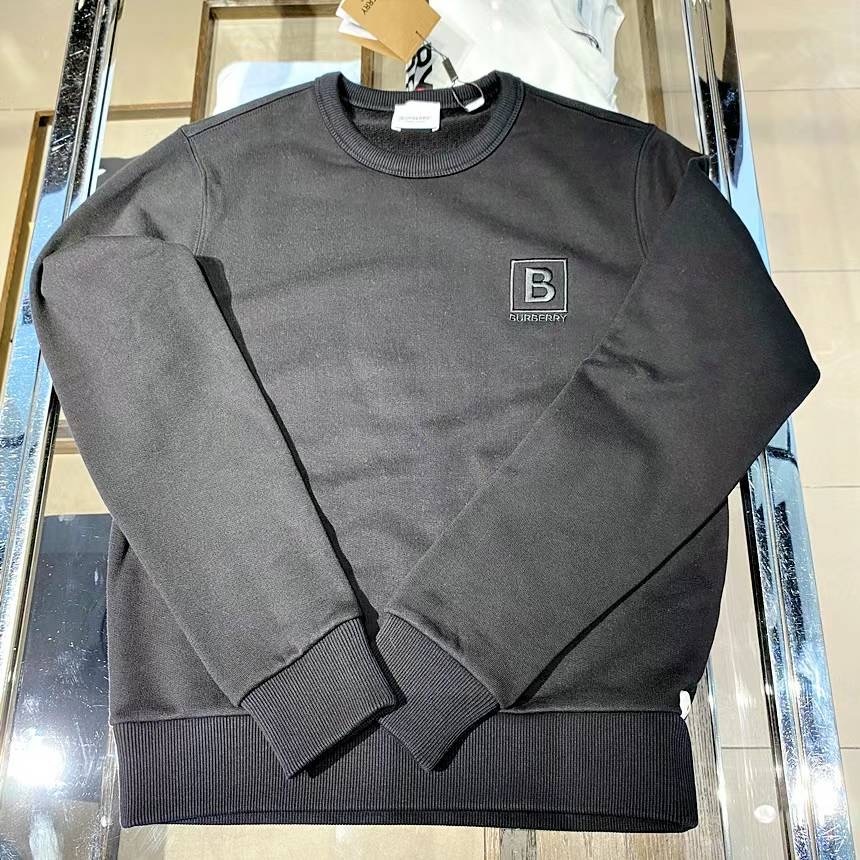商品Burberry|BURBERRY/博柏利 女士黑色棉质B标刺绣休闲宽松卫衣80808601,价格¥1060,第6张图片详细描述