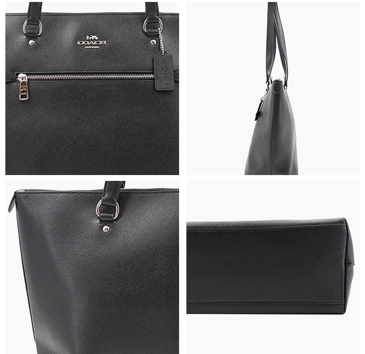 商品Coach|Coach 奥莱款大号女士皮质单肩手提托特包 F79608SVBK,价格¥1132,第3张图片详细描述
