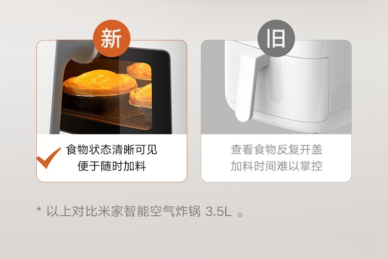 商品[国内直发] XIAOMI|小米米家智能空气炸锅Pro 新款家用4L大容量可视薯条机烤箱,价格¥737,第4张图片详细描述