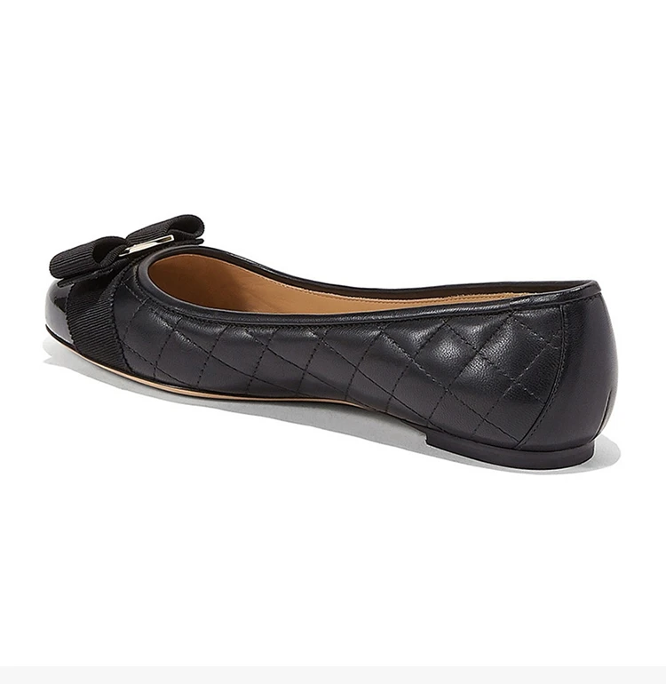 商品Salvatore Ferragamo|Salvatore Ferragamo 菲拉格慕 女士黑色牛皮平底鞋 12-655-0672100,价格¥3659,第6张图片详细描述
