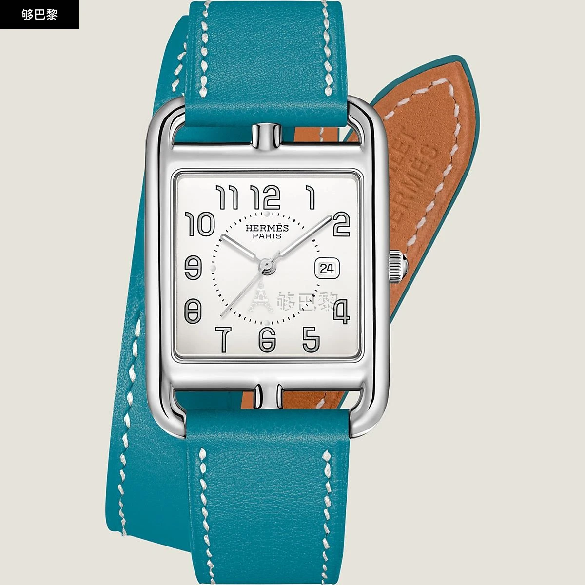 商品Hermes|【预售】 爱马仕 24秋冬 女士 手表带 Bracelet pour Cape Cod Grand modèle 37 mm, double tour WKB0073WK75091,价格¥3968,第4张图片详细描述
