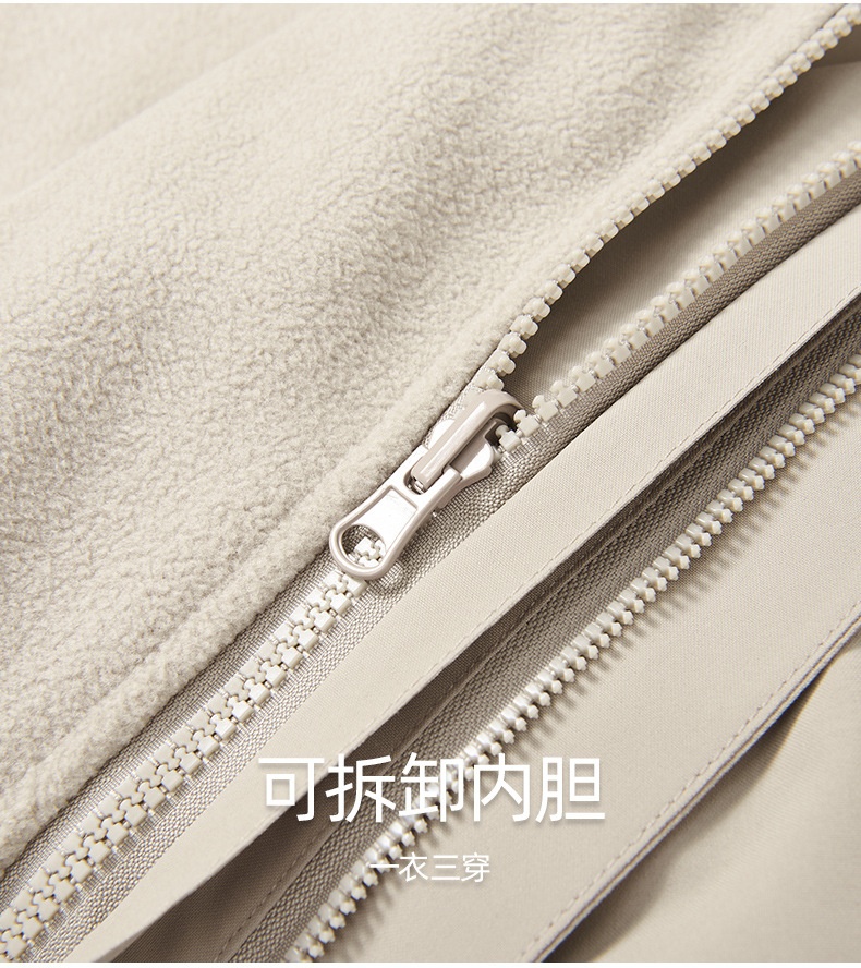 商品[国内直发] GLENVINTEN|2023新款户外冲锋衣三合一单层春夏两件套男女同款软壳防风登山服套装,价格¥370,第36张图片详细描述