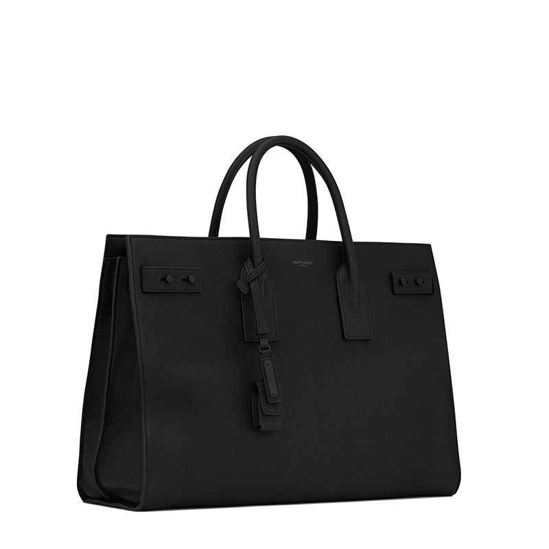 商品Yves Saint Laurent|SAINT LAURENT PARIS/圣罗兰 YSL 男士大号黑色柔软粒面小牛皮锁头日用手提斜挎单肩包631526DTI0Z1000,价格¥23354,第5张图片详细描述